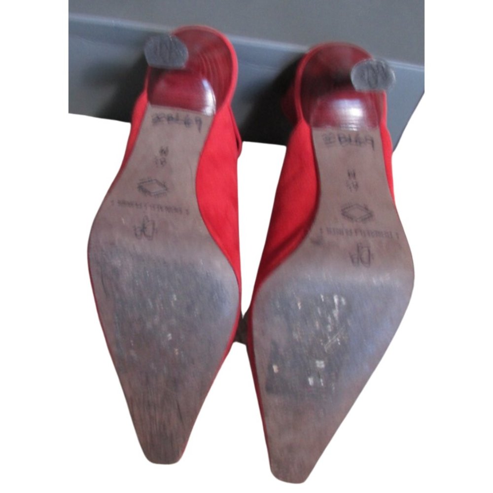 Donald J. Pliner Red Suede Sling Back Shoes - Picture 6 of 6
